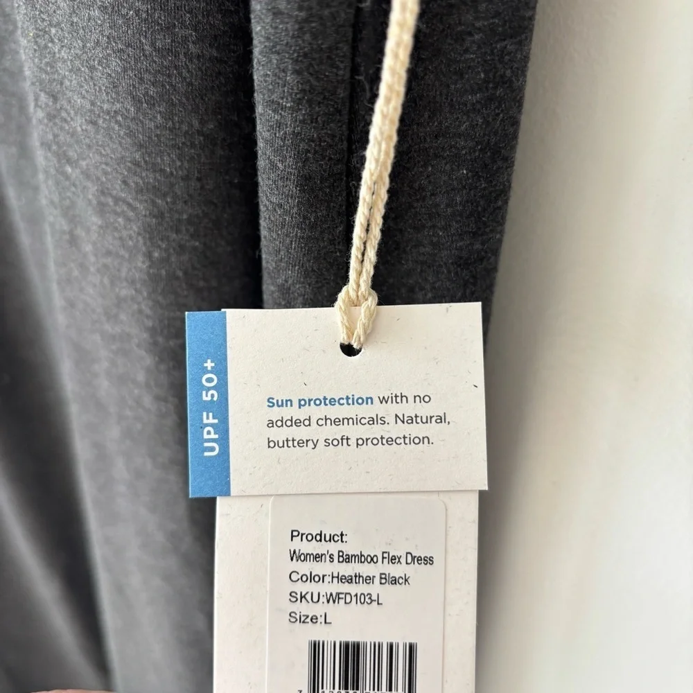Free Fly Bamboo Flex Mini Dress Heather Black UPF 50+ Athletic Athleisure Sporty